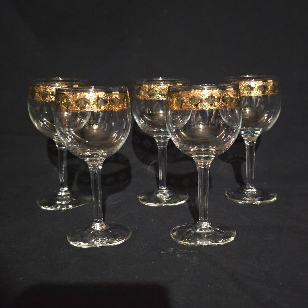 Vtg Culver Wine Glass VALENCIA - Set of 5